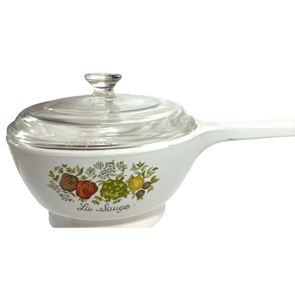 Vtg Corning Ware 1 & 1.5 pints La Marjolaine & La Sauge sauce pans Lids homecore - Picture 3 of 7